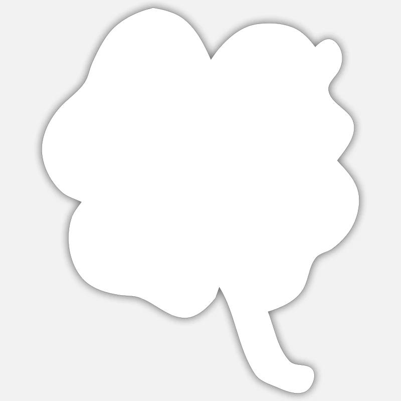 Shamrock - one line drawing - Sticker size S (10 x 10 cm) - white matte