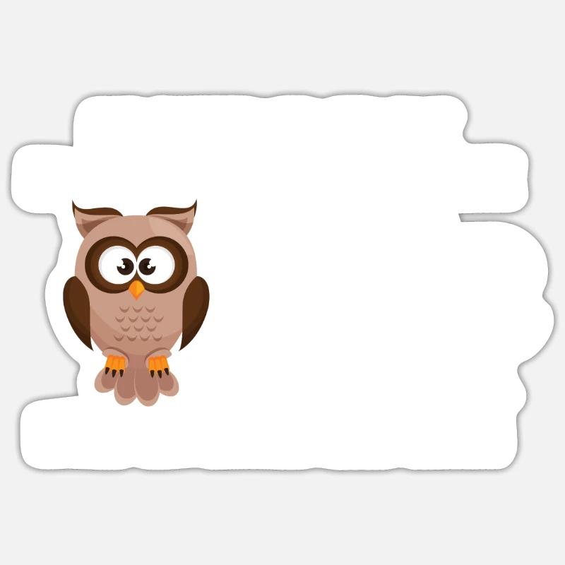 Eule Eulen Vogel Spruch Lustig Nachteule Geschenk - Sticker Größe S (10 x 10 cm) - Mattweiß