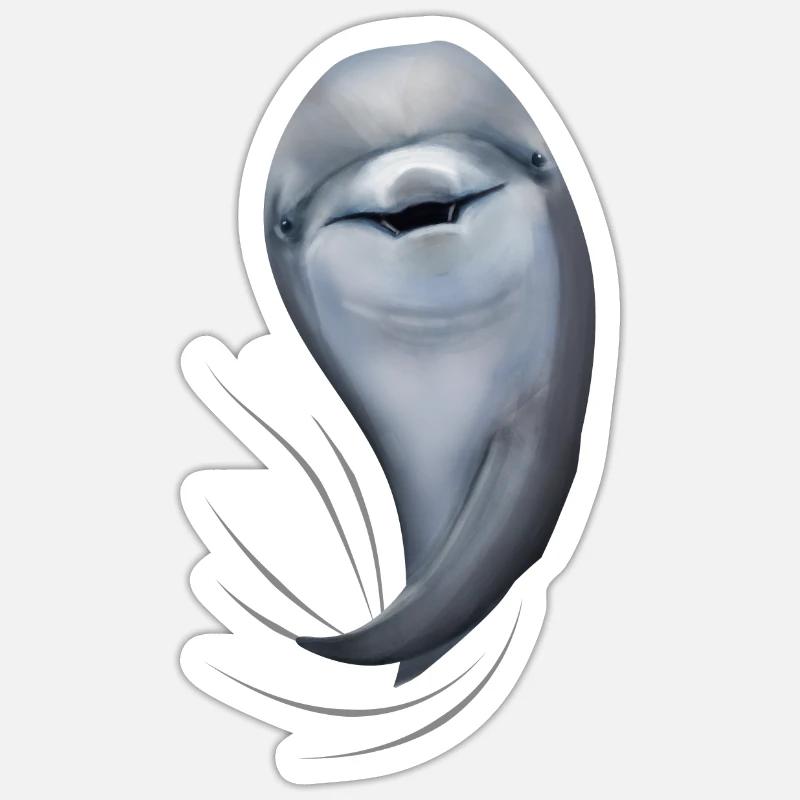 Dolphin dolphin dolphin lover gift - Sticker size S (10 x 10 cm) - white matte