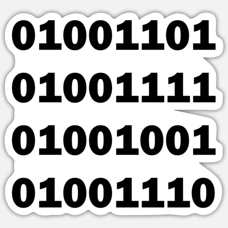 Binär Code MOIN Sticker Größe S (10 x 10 cm)