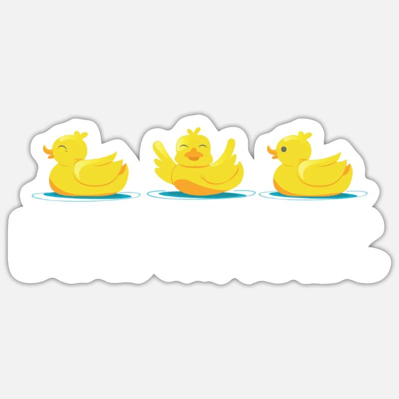 Canards d'élevage de canards en caoutchouc - Sticker taille S (10 x 10 cm) - blanc mat