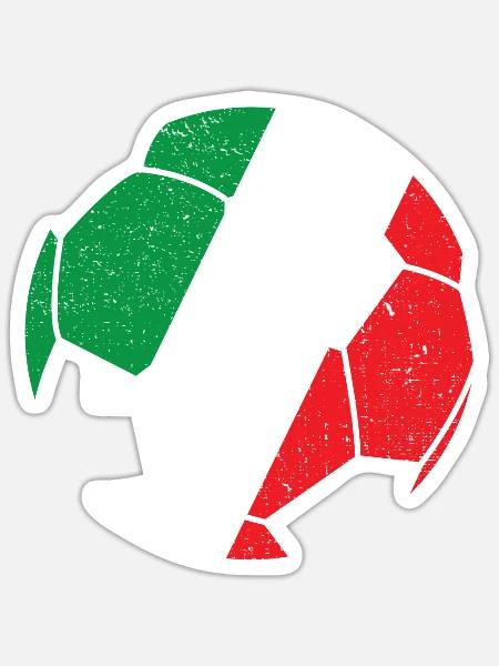 Italienische Flagge - Fußballtrikot - Italienischer Stolz Shir - Sticker Größe S (10 x 10 cm) - Mattweiß