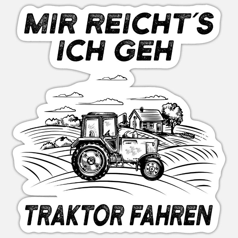 Traktor - Sticker Größe S (10 x 10 cm) - Mattweiß