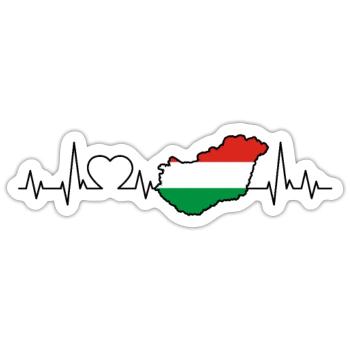 Ungarn Herzschlag - Sticker Größe S (10 x 10 cm) - Mattweiß - Vorne