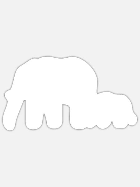 Grown And Baby Elephant Funny Graphic Animal Lover - Sticker Größe S (10 x 10 cm) - Mattweiß