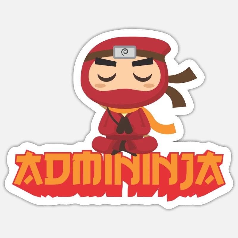Admininja Informatiker Informatik Administrator - Sticker Größe S (10 x 10 cm) - Mattweiß