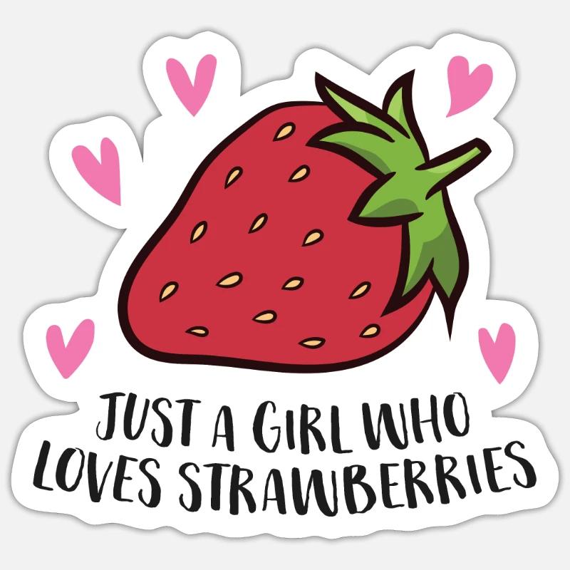 Nur Ein Mädchen Das Erdbeeren Liebt Cooles Sticker Größe S (10 x 10 cm)