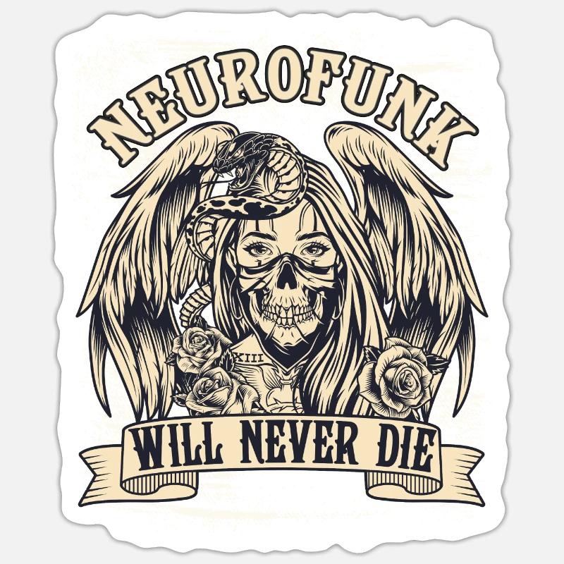 NEUROFUNK WILL NEVER DIE Sticker Größe S (10 x 10 cm)