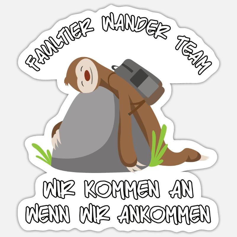 Faultier Wander Team Sloth Wandergruppe Sticker Größe S (10 x 10 cm)
