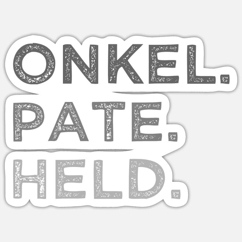 ONKEL PATE HELD Geschenkidee Taufpate - Sticker Größe S (10 x 10 cm) - Mattweiß
