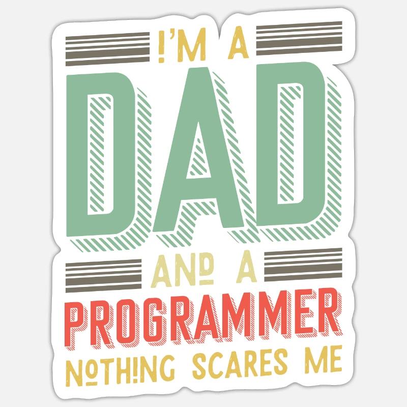 I'm a dad and a programmer - Sticker Größe S (10 x 10 cm) - Mattweiß
