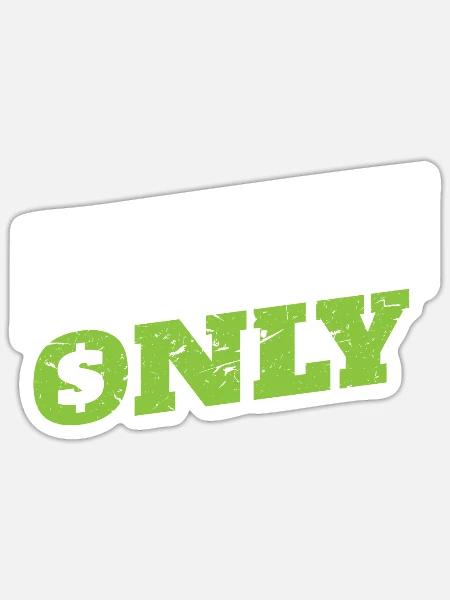 Cash Only Geld Millionär Trader Börse - Sticker Größe S (10 x 10 cm) - Mattweiß