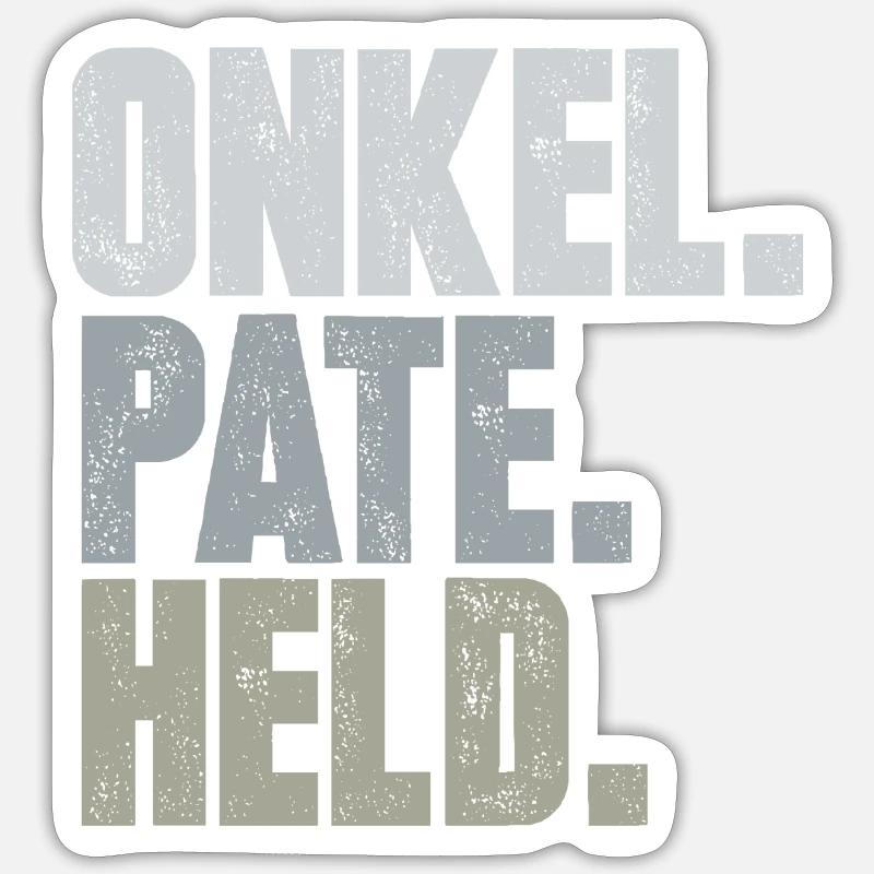 Onkel Pate Held Patenonkel lustig Taufpate - Sticker Größe S (10 x 10 cm) - Mattweiß