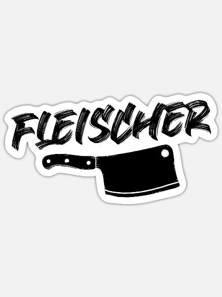 Fleischer Fleischerbeil Metzgerei Geschenkidee - Sticker Größe S (10 x 10 cm) - Mattweiß