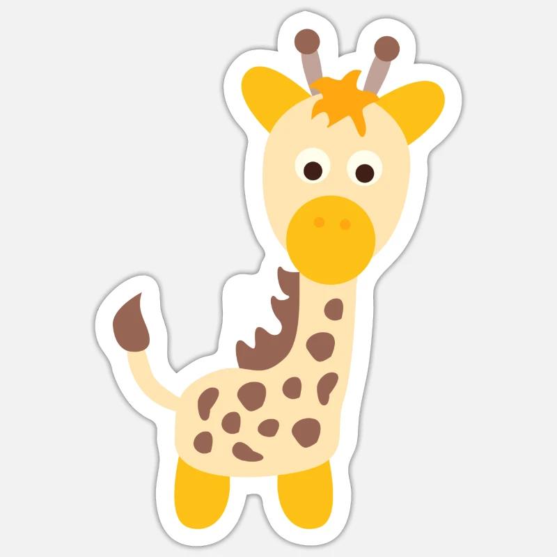 Girafe - Sticker taille S (10 x 10 cm) - blanc mat