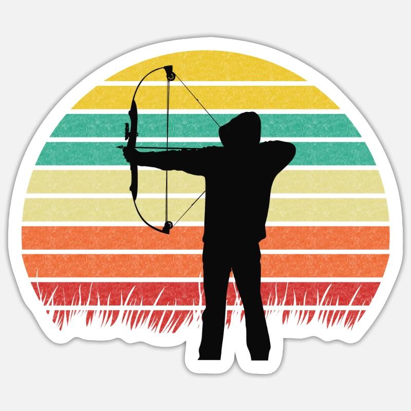 Archery compound bow - Sticker size S (10 x 10 cm) - white matte