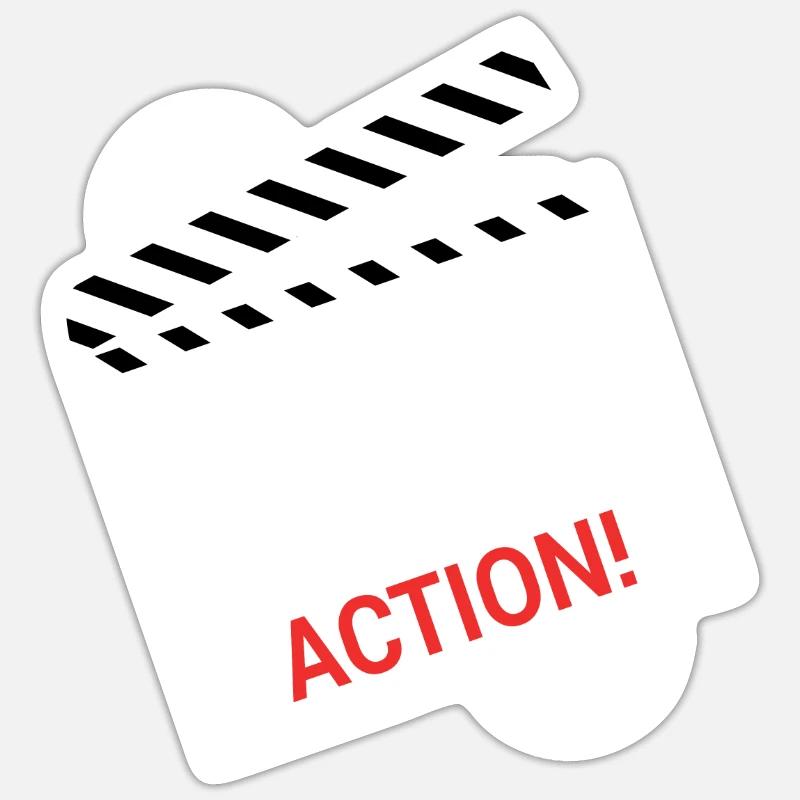 Caméra d’action de lumière - Sticker taille S (10 x 10 cm) - blanc mat
