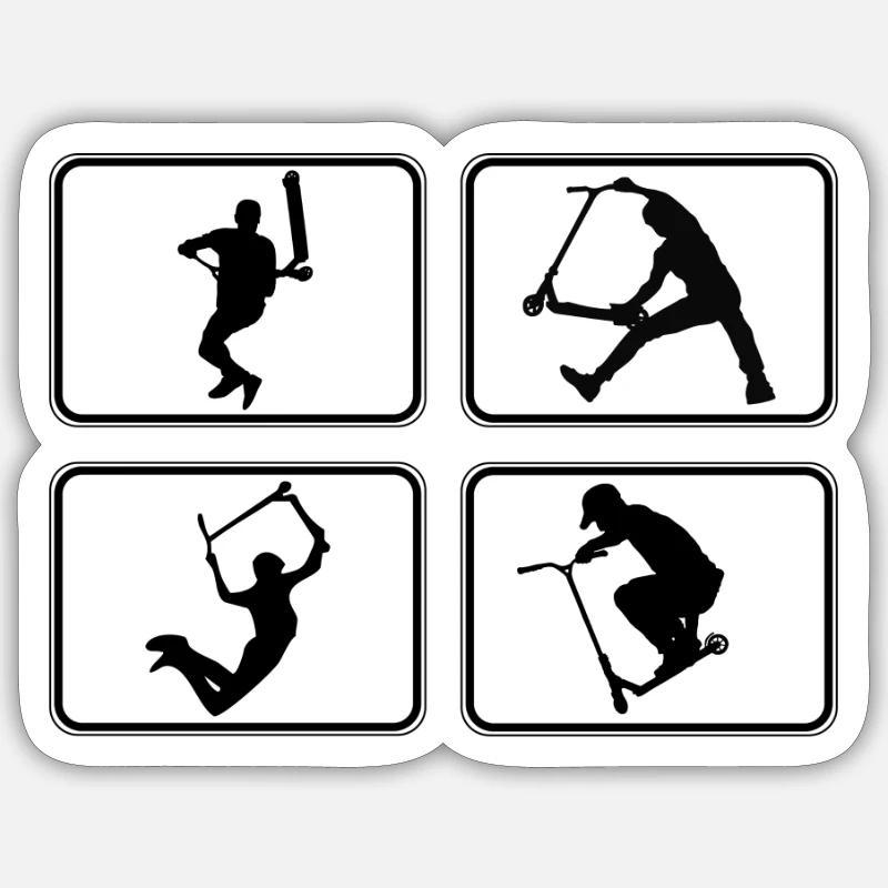 4 tricks black - Sticker Größe S (10 x 10 cm) - Mattweiß