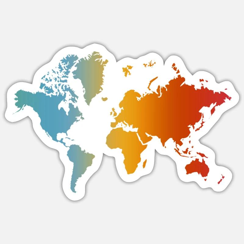 World map world map Sticker size S (10 x 10 cm)