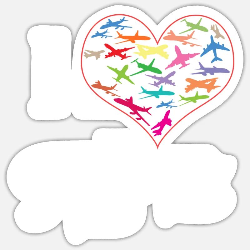 Airplane Pilot - Sticker size S (10 x 10 cm) - white matte