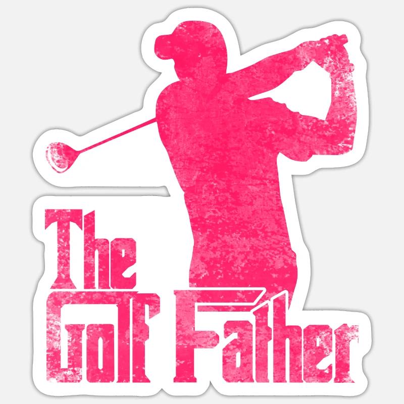 Golf Golfplatz Golfschläger - Sticker Größe S (10 x 10 cm) - Mattweiß