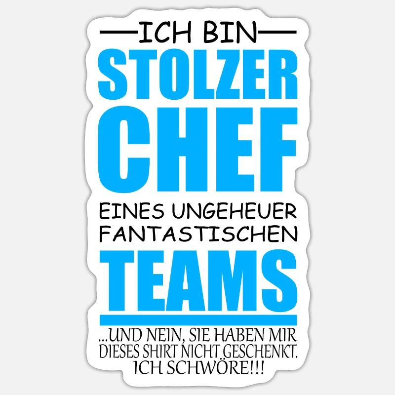 lustiges Chef Geschenk stolzer Chef Idee - Sticker Größe S (10 x 10 cm) - Mattweiß