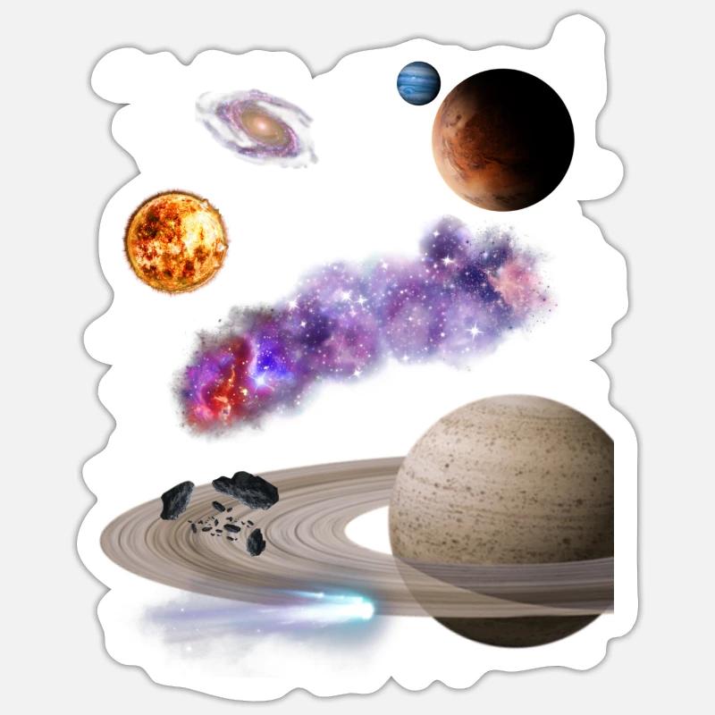 Space - Sticker size S (10 x 10 cm) - white matte