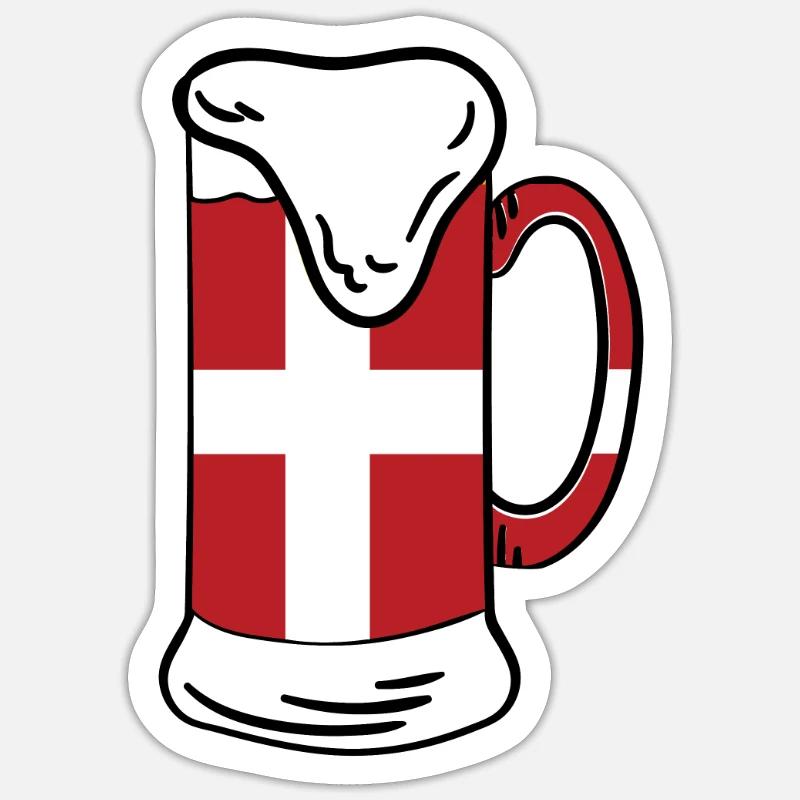 Danemark - Sticker taille S (10 x 10 cm) - blanc mat
