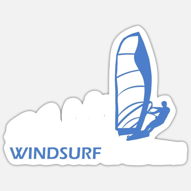 Windsurfen Evolution Geschenkideen - Sticker Größe S (10 x 10 cm) - Mattweiß