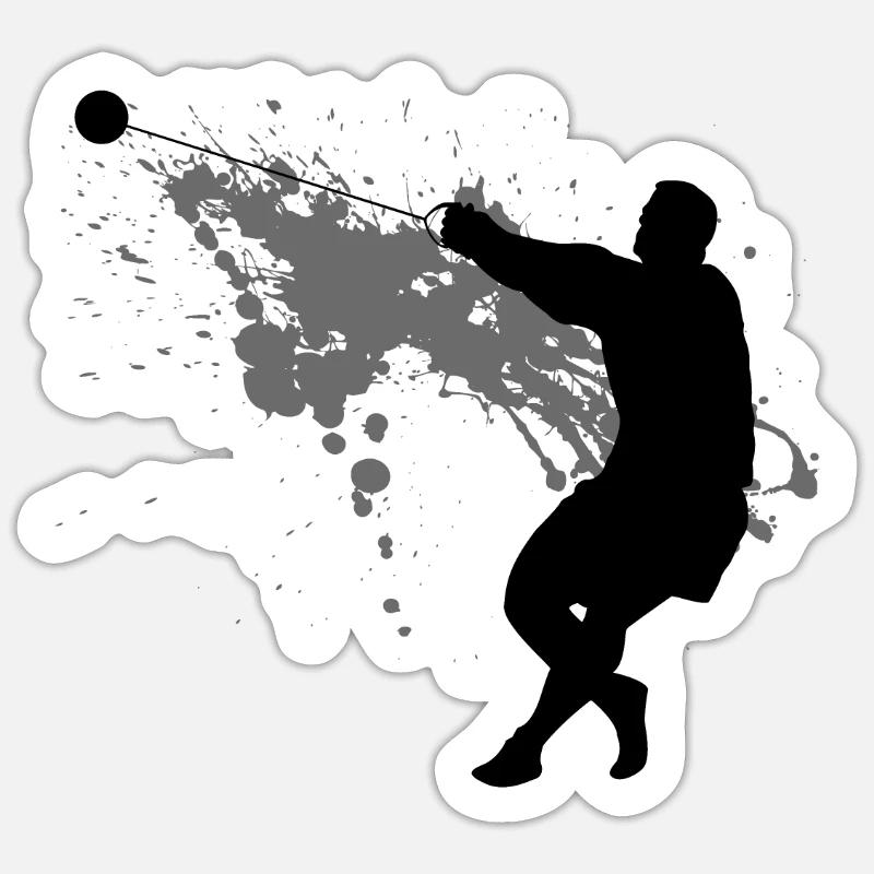 Lancer de marteau lancer de marteau cadeau d'athlétisme lourd - Sticker taille S (10 x 10 cm) - blanc mat