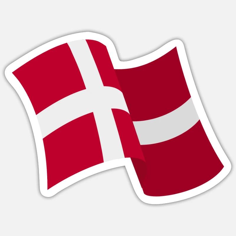 Danemark - Sticker taille S (10 x 10 cm) - blanc mat