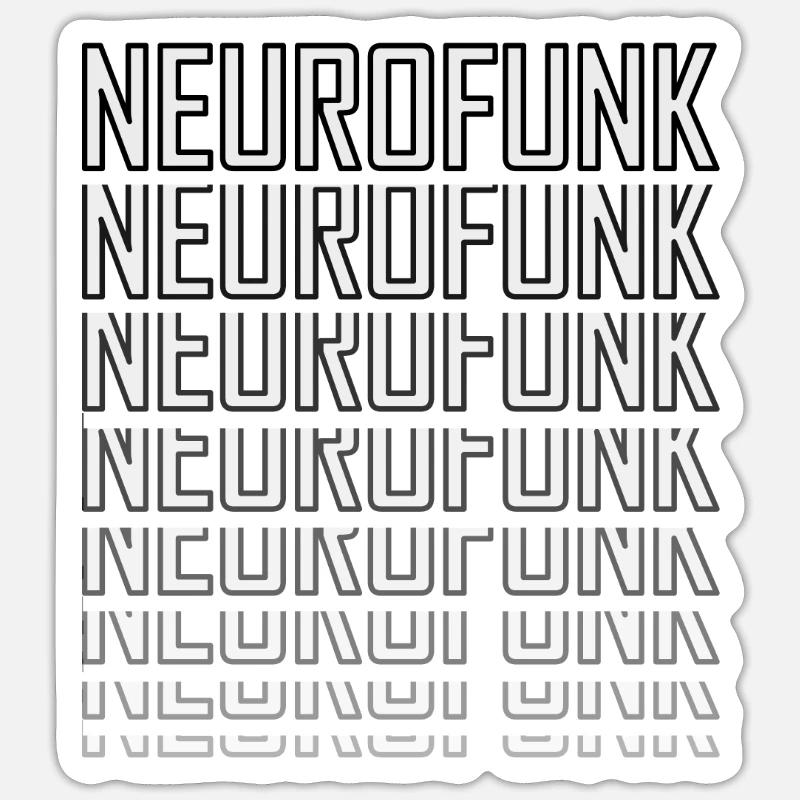 Backprint Neurofunk - Sticker taille S (10 x 10 cm) - blanc mat