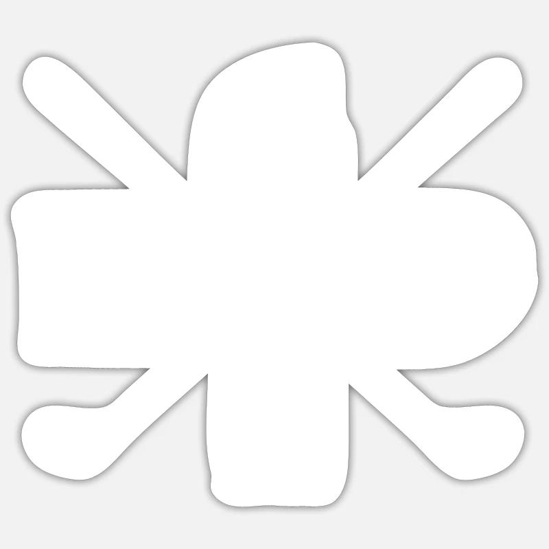 GOLF croisé - Sticker taille S (10 x 10 cm) - blanc mat