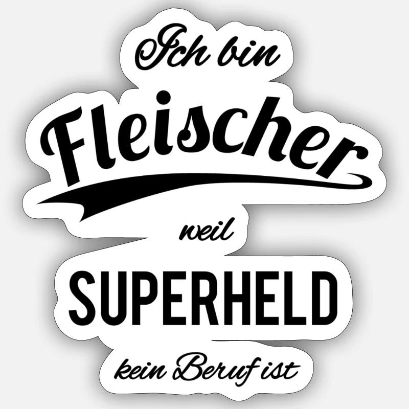 Fleischer - Sticker Größe S (10 x 10 cm) - Mattweiß