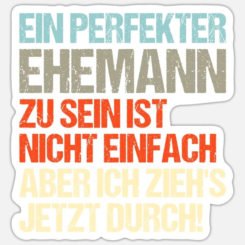 Perfekter Ehemann - Sticker Größe S (10 x 10 cm) - Mattweiß