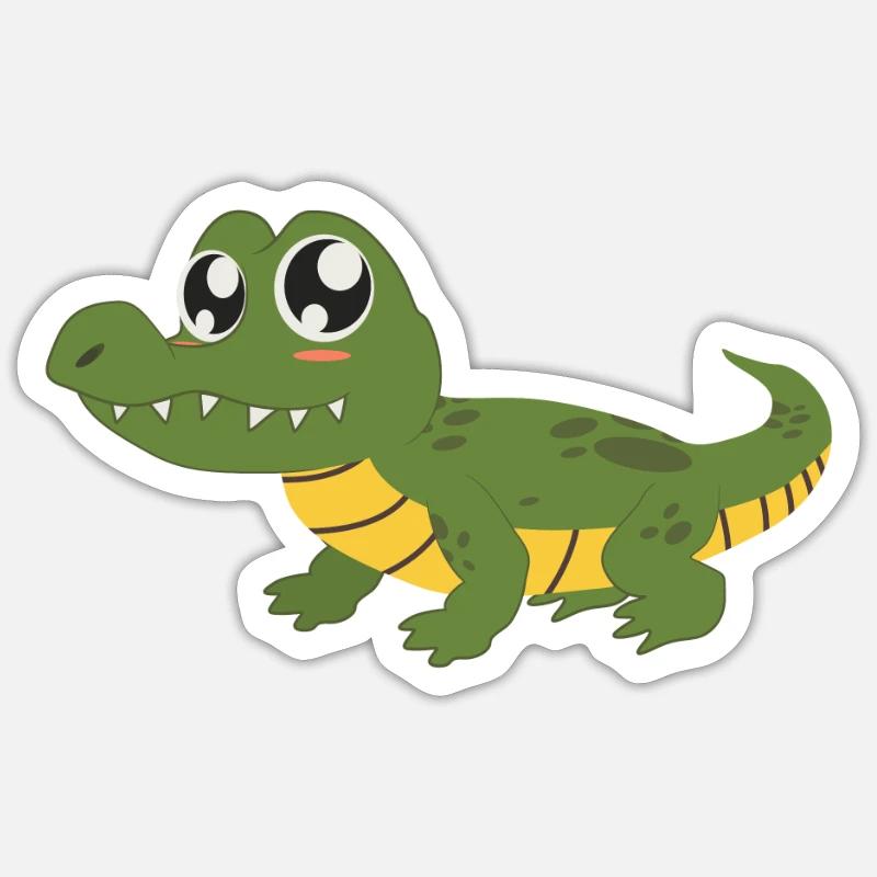 crocodile - Sticker taille S (10 x 10 cm) - blanc mat