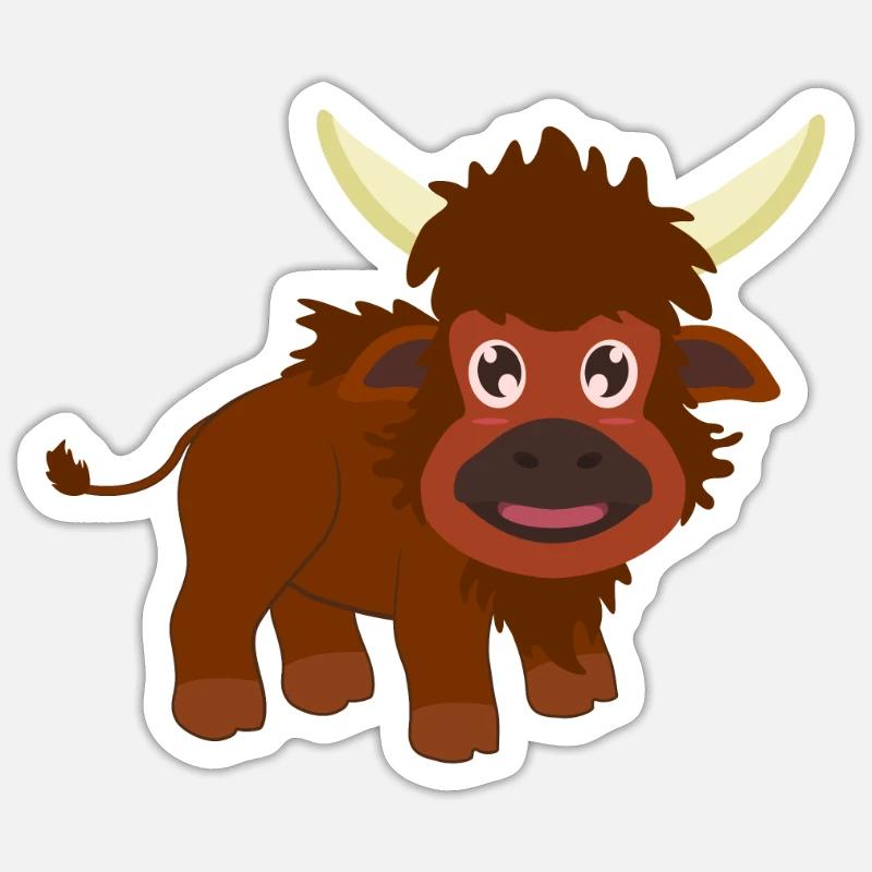 Bison buffalo Sticker size S (10 x 10 cm)