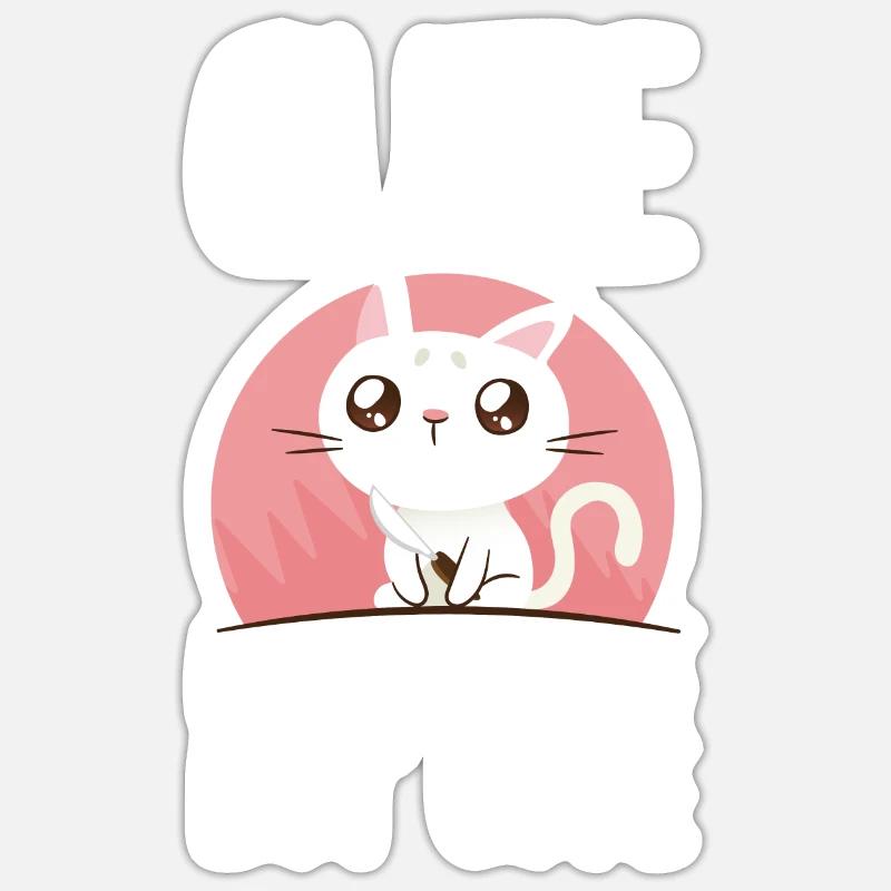 Drôle de sort Cute But Psycho But Cute - Sticker taille S (10 x 10 cm) - blanc mat