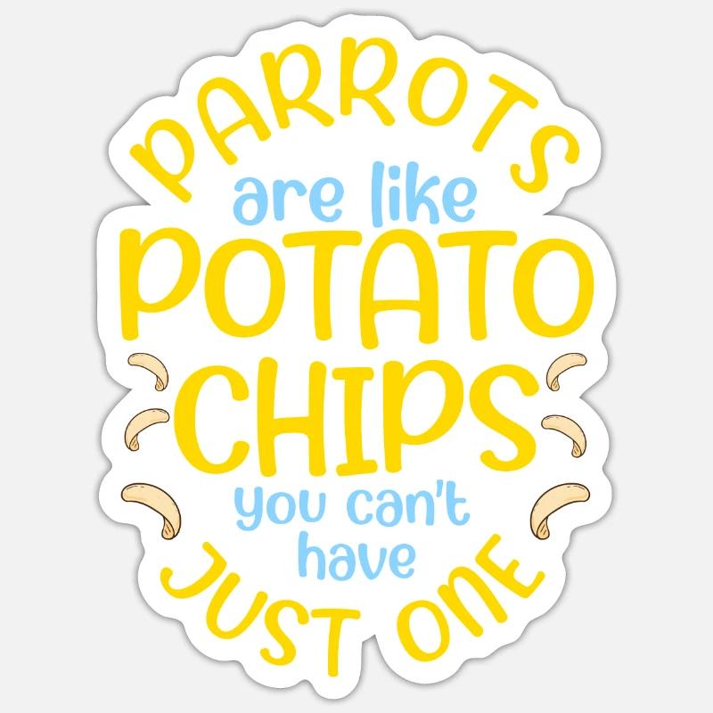 perroquet - Sticker taille S (10 x 10 cm) - blanc mat