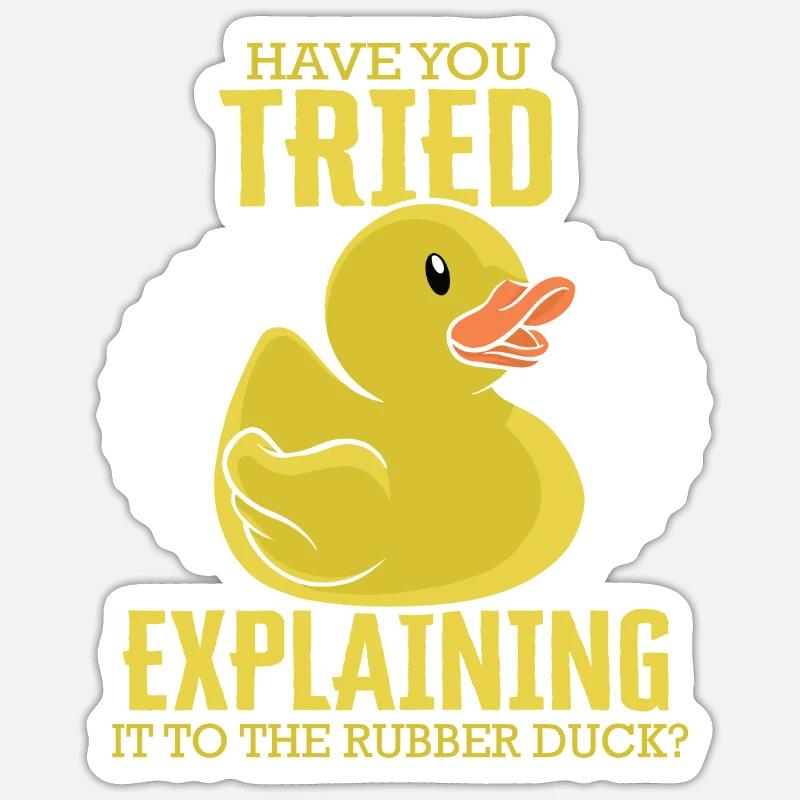 Expliquer le débogage du programmeur Rubber Duck Sticker taille S (10 x 10 cm)
