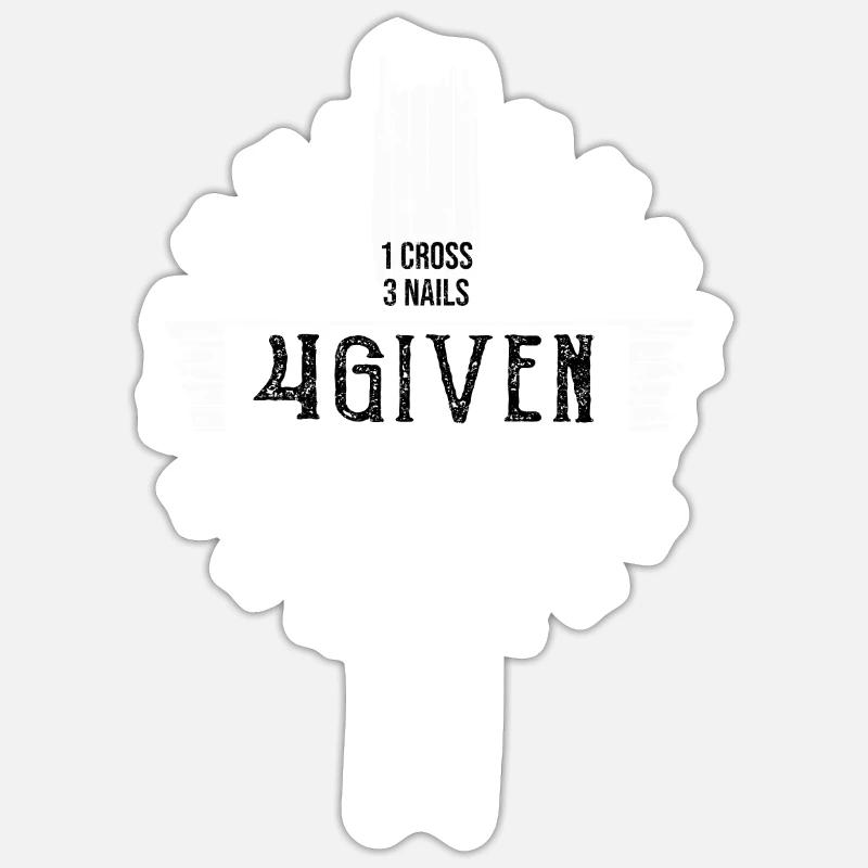 1 Cross 3 Nails 4 Given Christen - Sticker Größe S (10 x 10 cm) - Mattweiß