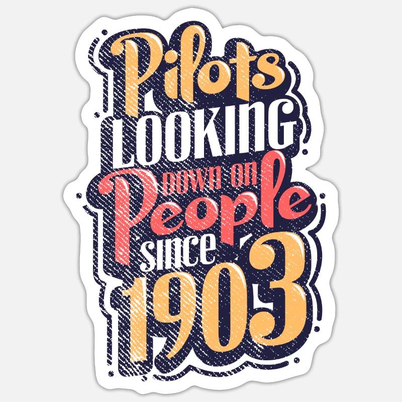 Pilot - Sticker Größe S (10 x 10 cm) - Mattweiß