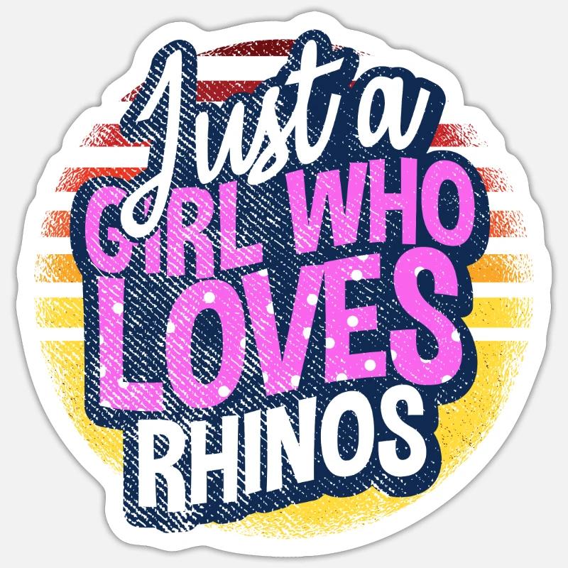 Fille de rhinocéros - Sticker taille S (10 x 10 cm) - blanc mat