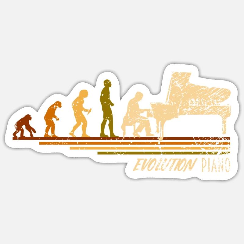 Evolution Pianist - Sticker taille S (10 x 10 cm) - blanc mat