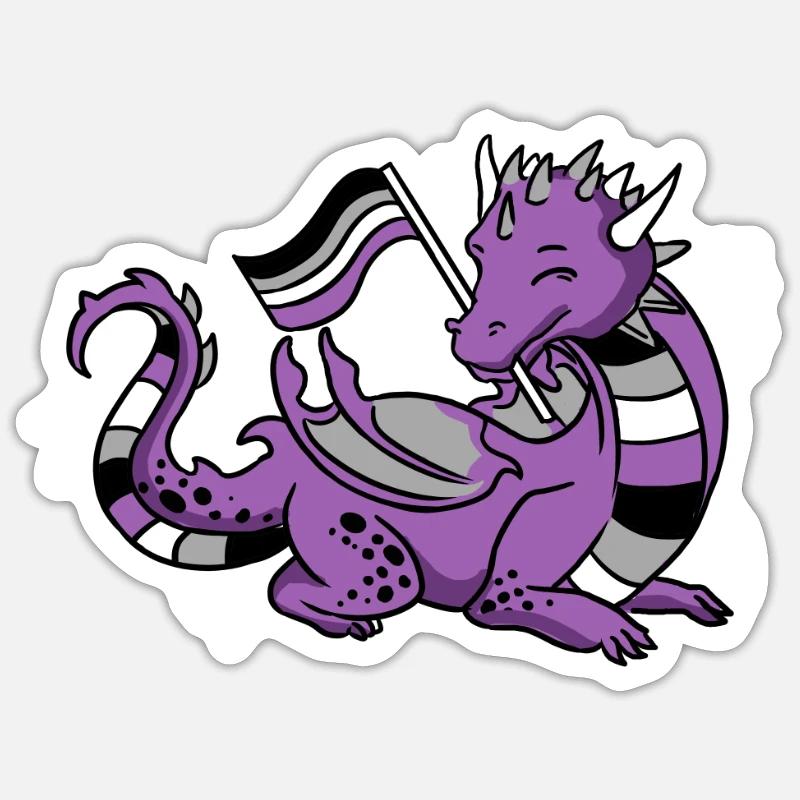 Ace Pride Drachen Sticker Größe S (10 x 10 cm)