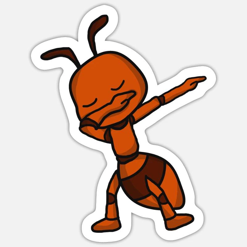 Cadeau de fourmi de dabbing Sticker taille S (10 x 10 cm)
