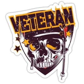 Veteran of the Army - Sticker size S (10 x 10 cm) - white matte - Front