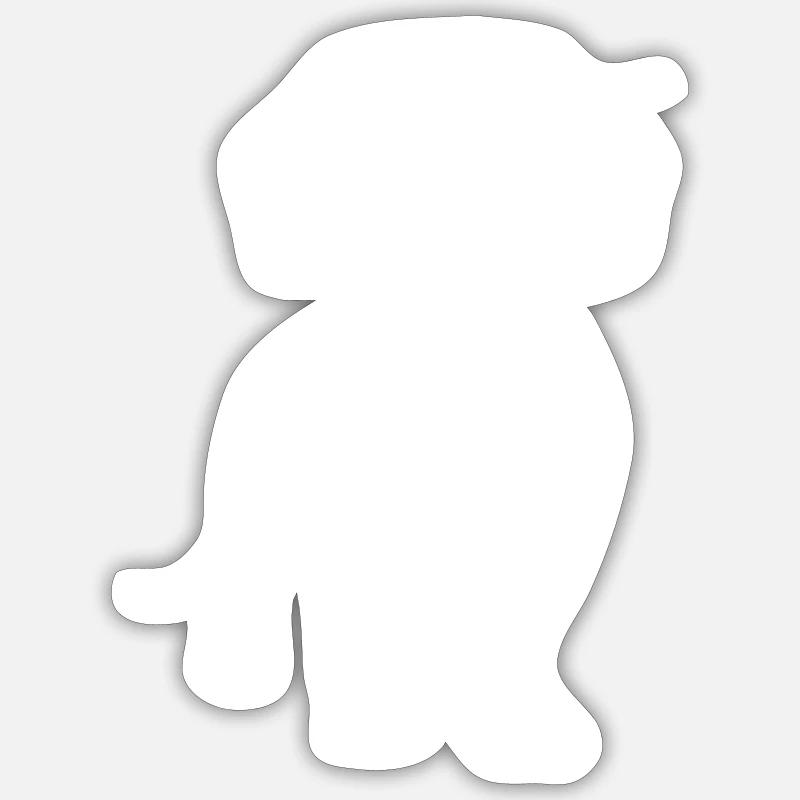 Teckel - dessin d'une ligne - Sticker taille S (10 x 10 cm) - blanc mat
