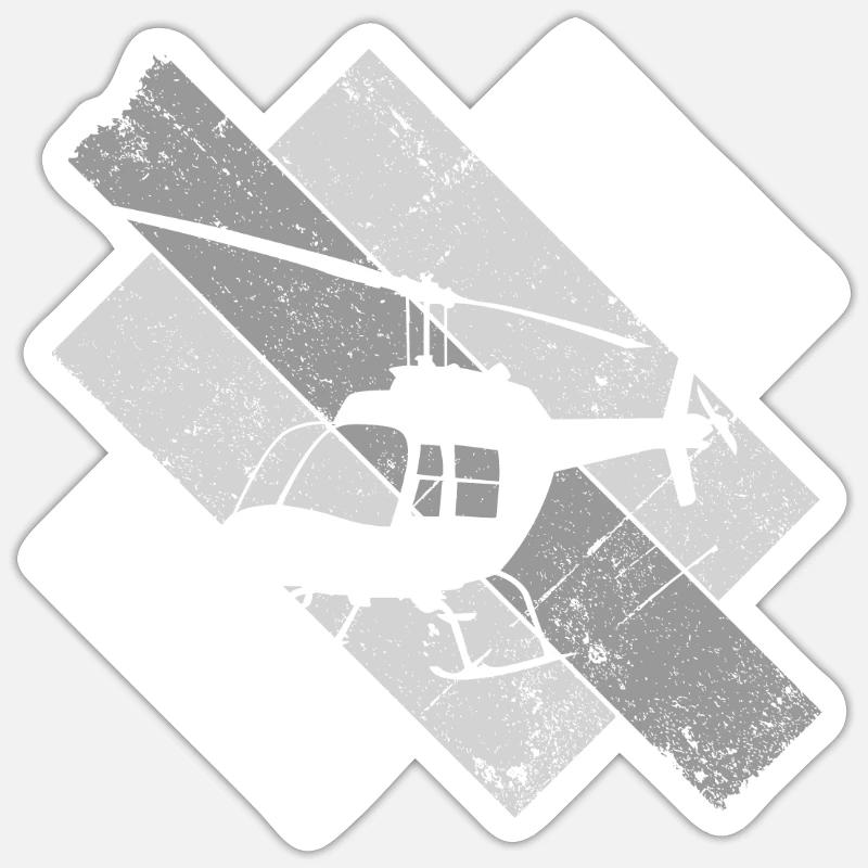 Helicopter pilot rescue pilot - Sticker size S (10 x 10 cm) - white matte