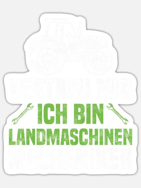 Agrar Landmaschinenmechaniker Agrarfahrzeug - Sticker Größe S (10 x 10 cm) - Mattweiß